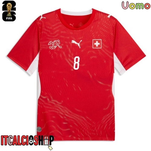 Svizzera Remo Freuler #8 Prima Maglia Mondiali 2026 Manica Corta